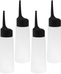 Toyvian 4pièces Bouteilles Applicatrices Inclinées pour Teinture et Shampooing Réutilisables avec Échelle Flacons Précision pour Huile Chevelu et Soin Capillaire
