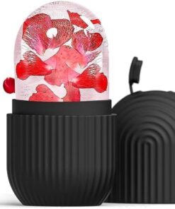 1 rouleau en silicone noir rayé pour le visage, outil de soins de la peau, cube de refroidissement pour la routine de beauté quotidienne, rafraîchissement à la maison