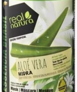 REAL NATURA - Masque hydratant à l'aloe vera sans sel 1 kg – Unisexe – Hydrate et soin intensifs pour tous les types de cheveux