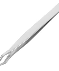 Pince Cils en Métal Argenté pour Extensions de Cils Design de O, Outil Professionnel Précis et Confortable pour Applications Individuelles Grappes