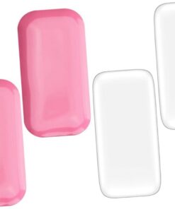 Outils D'extension de Cils Autocollants en Silicone 4 Pièces Transparent et Rose pour Pose D'extensions de Cils Professionnels et Usage Salon