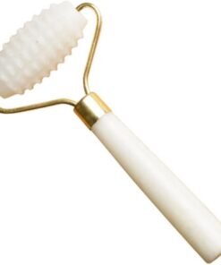 Rouleau Facial en Jade Hsiuyen Blanc, Masseur à Tête Unique | Design Ergonomique Portable, 1 Pièce, Outil de Massage pour Soin du Visage