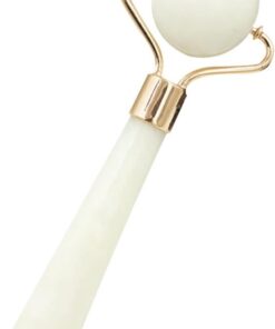 Rouleau de Massage Facial en Pierre de Jade Naturelle, Outil de Massage Soins Peau, Masseur de Visage Léger et Portable, pour Visage et Cou, Usage Anti-âge Couleur Aléatoire