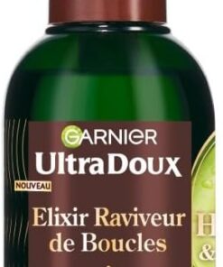 Garnier Ultra Doux - Elixir Raviveur de Boucles - À l'Huile d'Avocat et Beurre de Karité - Huile Multi-Usages pour Raviver les Boucles des Cheveux Secs, Bouclés à Crépus - 120 ml - Homme & Femme" | Nutrition profonde, 96h anti-frisottis, Pénètre fibre capillaire, Cheveux secs bouclés à crépus