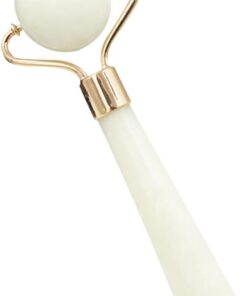 STOBAZA Rouleau de Massage en Pierre de Jade Blanc, Léger et Facile à Tenir, Outil Portable pour Soins Peau Visage et Massage Anti-âge Couleur Aléatoire