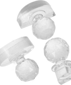 VOSAREA Ensemble d'Outil de Maquillage Yeux 3 Tampons Pressage 1/4, 1/2 et Rond 30 MM en Acrylique Transparent pour Poudre Compacte et Réparation Blush Délicat