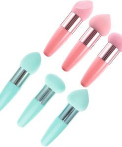 STOBAZA Ensemble de 6 Éponges Cosmétiques Lavables Poignée, Outils Cosmétiques Portables en Latex et Pp pour Maquillage Précis et Facile