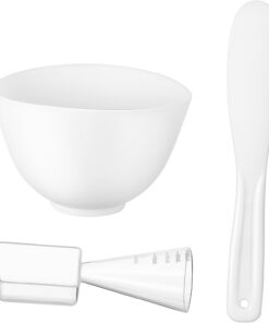 Bol à Masques en Silicone Blanc 1 Set pour Mélange Cosmétique | Usage Maison, Nettoyage Facile, Léger et Résistant à Déformation, Outil Facial pour Préparation DIY