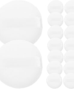 Toyvian Lot de 20 Houppettes de Maquillage en Velours Doux pour Poudre Visage Bande Confortable Accessoire Maquillage Application Précise Couleur Aléatoire