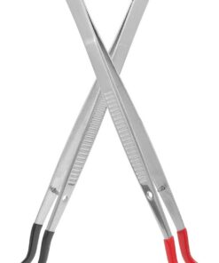 jojofuny Pinces à Épiler Outils Confortables en Acier Inoxydable Embouts en Caoutchouc Antidérapants, Lot de 2 pour Collection de Timbres pour Travaux Manuels et Artisanat