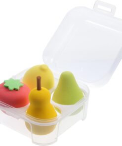 Healeved 12pièces Éponge De Maquillage Forme De Fruit Outils De Fond De Teint Et Avec Boîte De Rangement Maquillage Pour Application Sèche Et Humide