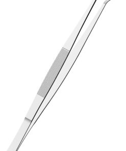 Pince à épiler en acier inoxydable de 25,4 cm avec pointe dentelée incurvée, parfaitement alignée, en acier inoxydable de 0,9 cm d'épaisseur, outil de réparation multifonction pour jardin,