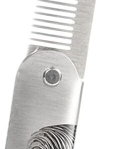Peigne à Barbe Pliant Acier Inoxydable Pliant | Peigne de Poche Barbu Soin Capillaire Pour Déplacement Domicile Bureau Transport Extérieur Rasage Coiffure