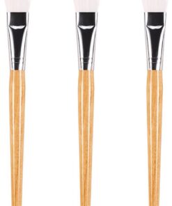 HEMOTON Pinceaux Applicateurs de Masque Facial Set de 3 Design Ergonomique en Bois et Fibre Couverture Extraordinaire, pour Soins du Visage