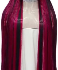 Soins capillaires Perruque Lace Front Wig Super Longue De 44 Pouces Perruque Verte Fluorescente Mixte Noire Cheveux Lisses En Fiber Résistante À La Chaleur