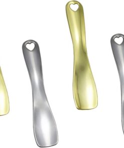 VICASKY 4pièces Cuillère à Crème Pour Visage Et Contour Des Yeux Outil De Maquillage Pour Masque Et Fond De Teint Facile à Nettoyer Ranger