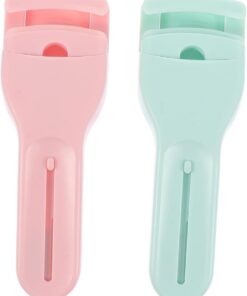 VALICLUD 2 Pièces Pince à Cils Ergonomique Outil de Beauté pour Cils Longue Durée avec Brosse Design Courbé et Confortable pour Types de Yeux
