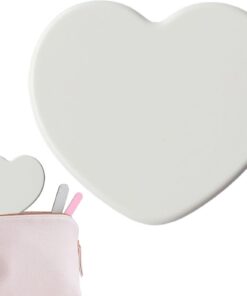 Miroir De Poche Portable Format Coeur – Outil Beauté Compact | Miroir Portable Léger Pour Adolescents Femmes – Sac à Main, Salle de Bain, Chambre, Coiffeuse, Douche, Coiffure
