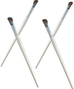 Healeved 4pièces Pinceaux De Contour Angulaires Pour Visage Yeux Set De Brosse à Maquillage Pour Ombres à Paupières Et Outils De Maquillage Doré