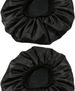 Housoutil Lot de 2 Bonnets de Nuit Élastiques Grosse Taille Double Épaisseur en Satin Noir pour Soin Capillaire Femme, Protection Cheveux Pendant le Sommeil, Anti-frisottis et Maintien