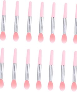 STOBAZA Pinceaux Lèvres Silicone Set Transparent Rouge et Rose Applicateurs Maquillage Doux pour Gloss et Fard à Paupières Femme