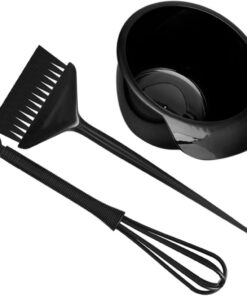 VALICLUD Kit De Teinture Capillaire 3 Pièces Noir Bol De Teinture Pinceau De Coloration Bâtonnet Mélangeur Pour Coloration Maison Soins Capillaires