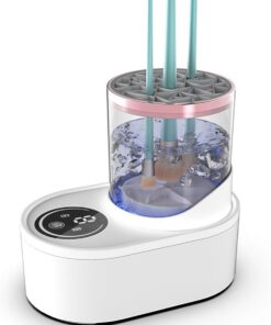 Nettoyeur de pinceaux de maquillage électrique électrique avec prise et option rechargeable pour une utilisation flexible à la maison, en voyage, outil de maquillage sans fil