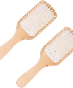 Angoily 2pièces Peigne Bois Carré Créatif De Peignes De Coiffure Avec Massage Chevelu Accessoire De Soins Capillaires Bois Assorti
