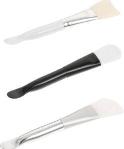 STOBAZA Lot de 3 Pinceaux en Silicone pour Masque Visage, Outils de Soin du Visage Solide, Applicateurs Fermes pour Étaler Masques Diy, Matériau Nylon et Silicone Couleur Aléatoire