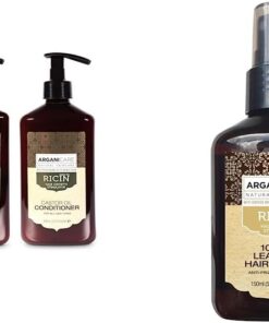 ARGANICARE - Duo Accélerateur de Croissance à l'huile de Ricin - Shampooing 400ml + Après-shampooing 400ml & Spray Réparateur 10-en-1 sans rinçage RICIN. 150ml