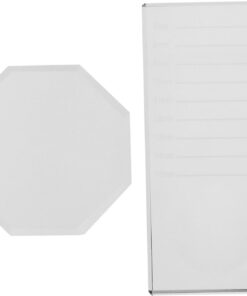 Healeved 2 Pièces Supports de Cils Verre Réutilisables Palettes Adhésives pour Faux Cils Outil Transparent