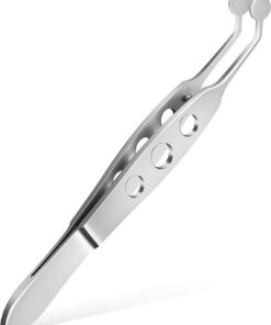 Artibetter Pince à Épiler à Bout Rond Meibomian en Acier Inoxydable 5x5 Cm, Outil Oculaire pour Massage des Paupières et Extraction des Orgelets, Accessoire de Soin pour Glandes