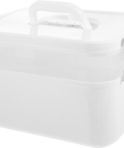STOBAZA Boîte à Outils Blanche en Pp Compartiments Détachables Grosse Capacité et Design Ergonomique de Manucure Professionnelle pour Salon de