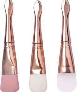VALICLUD 3 pièces Brosse Applicateur Visage Silicone Pinceaux Doux Double Tête pour Soins Peau Outil Beauté Pratique et Facile à Nettoyer