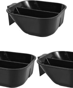 OUNONA Ensemble de 3 Bols à Teinture pour Cheveux en Plastique Noir Bol Mélangeur avec Base Antidérapante pour Coloration et Soins Capillaires en Salon et Usage Maison
