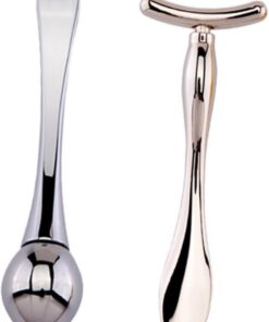 Barre de Massage pour Yeux en Alliage de Zinc Argenté, 1 Set | Surface Lisse, Format Compact, Utilisation Simple, pour Crème Contour des Yeux et Accessoires de Maquillage