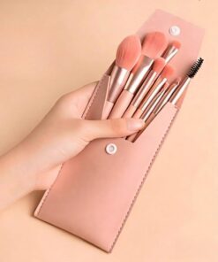 Lot de 8 pinceaux de maquillage synthétiques souples et portables pour fard à joues, fond de teint, anti-cernes, application quotidienne de maquillage