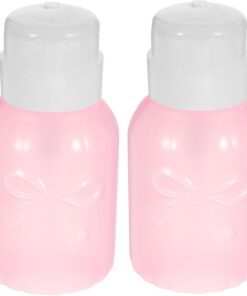 YARNOW 2 Pièces Bouteilles de Liquide Rechargeables 250ml en Plastique Rose Distributeur à Pousser Anti-Fuite pour Outils de Manucure en Voyage Coiffeuse