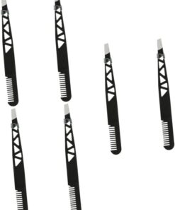 Healeved 6pièces Pince à Épiler Et Tondeuse à Sourcils Outil De Façonnage Sourcils Avec Brosse Accessoires De Maquillage Et Compactes Noir
