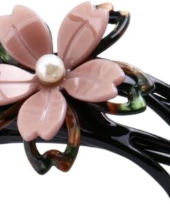VICASKY Pince à Cheveux Bec de Canard Barrette à Cheveux à Fleurs Antidérapante Prise Ferme pour Femmes et Filles, Accessoire Coiffure Élégant pour Routine Quotidienne et Soins Capillaires