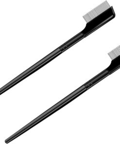 YARNOW Peigne à Cils et Sourcils Aiguilles Fines 2 Pièces en Acier Inoxydable Noir Brosse Multifonction pour Définir et Démêler Délicatement les Cils et Sourcils