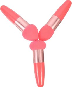 Gatuida 3pièces Éponge à Maquillage Cœur Forme Stylo Maquillage Voyage Multi-usages pour Femmes Outil Cosmétique Sec Humide Accessoires Beauté