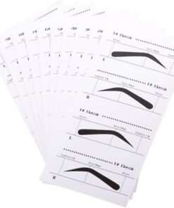 Pochoirs pour Sourcils Adhésifs 10 Pièces, Modèles Noirs | Indication Gauche et Droite, Format Autocollant, Outils de Beauté pour Maquillage DIY