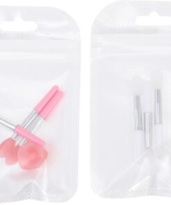 STOBAZA Pinceaux à Lèvres en Silicone, Outil de Maquillage Pratique 2 Sets pour Application Uniforme et Repulpante pour Usage Quotidien et Professionnel