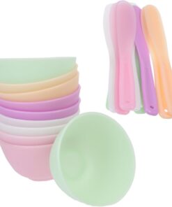 Bol de Masque Facial en Silicone, Lot de 1 Set, Outil de Préparation | Usage Salon et Diy, Coloris Aléatoire, Format Pratique pour Mélanger Vos Soins Couleur Aléatoire
