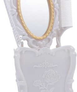 ULTECHNOVO Ensemble Peigne et Miroir de Maquillage Adapté à Tous Types de Cheveux, pour Soins Capillaires Blanc en Plastique Antistatique et Présents