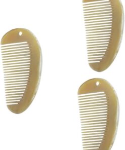 3pièces Peigne Corne Naturel Pour Cheveux Peigne Antistatique à Dents Fines Accessoire De Soin Capillaire Pour Usage Professionnel Et Domestique