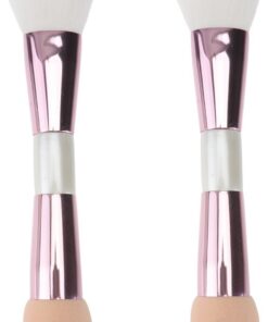 Brosse à Double Extrémité 2pcs en Fibres Artificielles et Éponge, Accessoire Cosmétique Polyvalent pour Maquillage, Ombre et Surlignage, Structure Double Tête pour Débutants