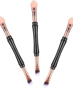 Healvian 3pièces Kit Pinceaux Maquillage Double Usage Avec Couvercle Pinceau Cils Et Sourcils Outil De Maquillage Professionnel