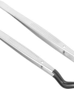 ULTECHNOVO 2 pièces Pinces à Épiler Courbées en Acier pour Timbres et Pose de Faux Cils Lot d’Outils Précis et Ergonomiques pour Collection et Maquillage